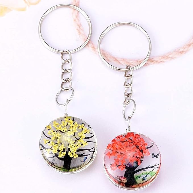 Dried Flower Glass Pendant