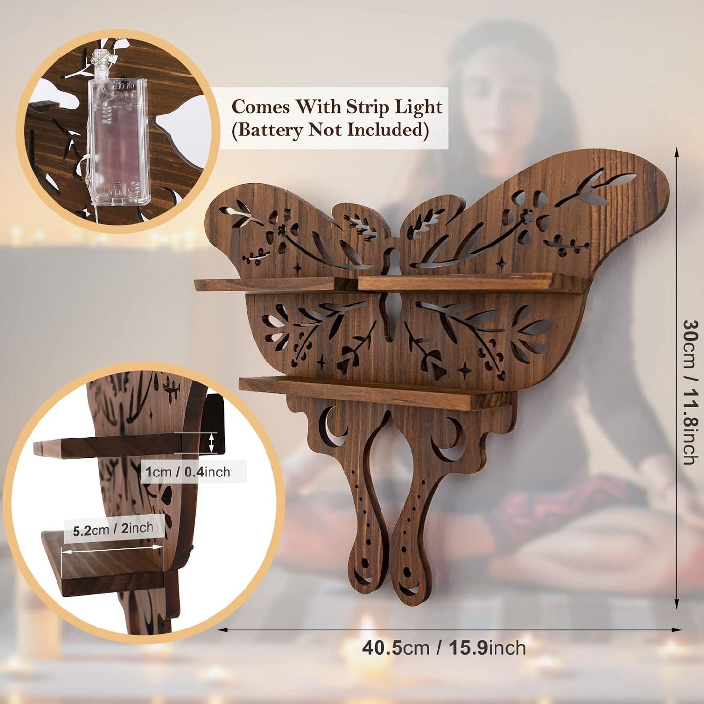 Floating Shelves - Luna Moth