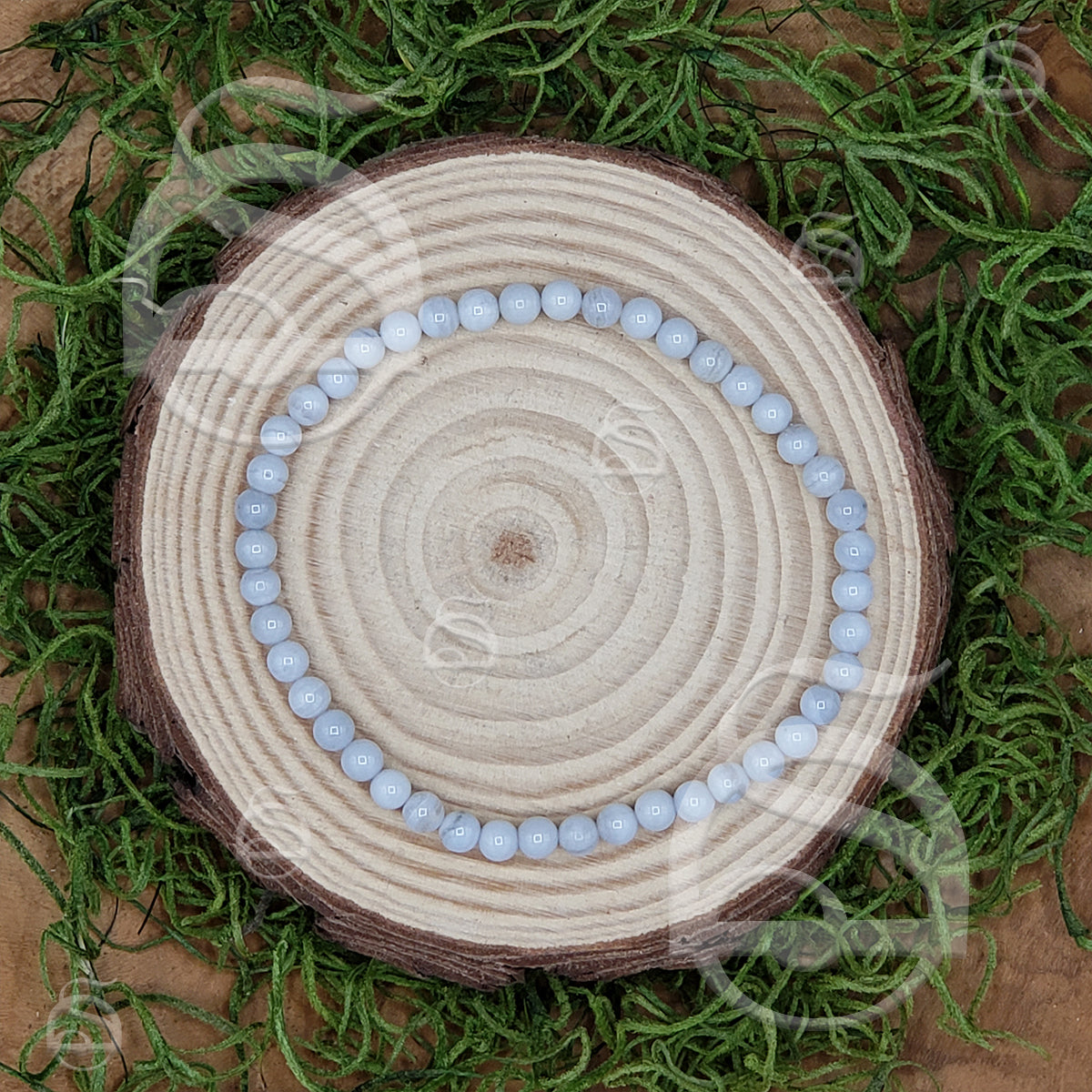 Blue Lace Agate Tiny Bead Bracelet