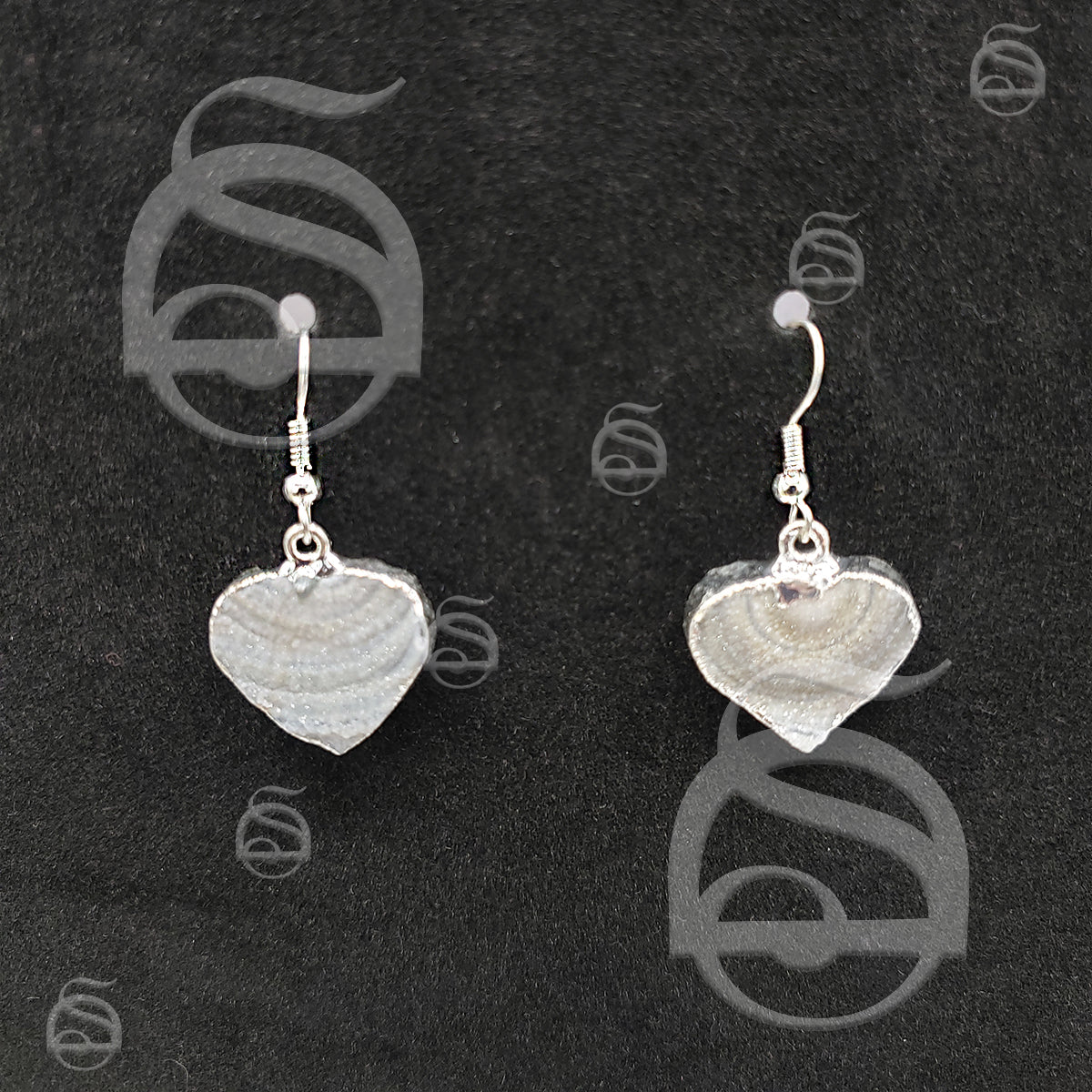 Chalcedony Druzy Heart Earrings