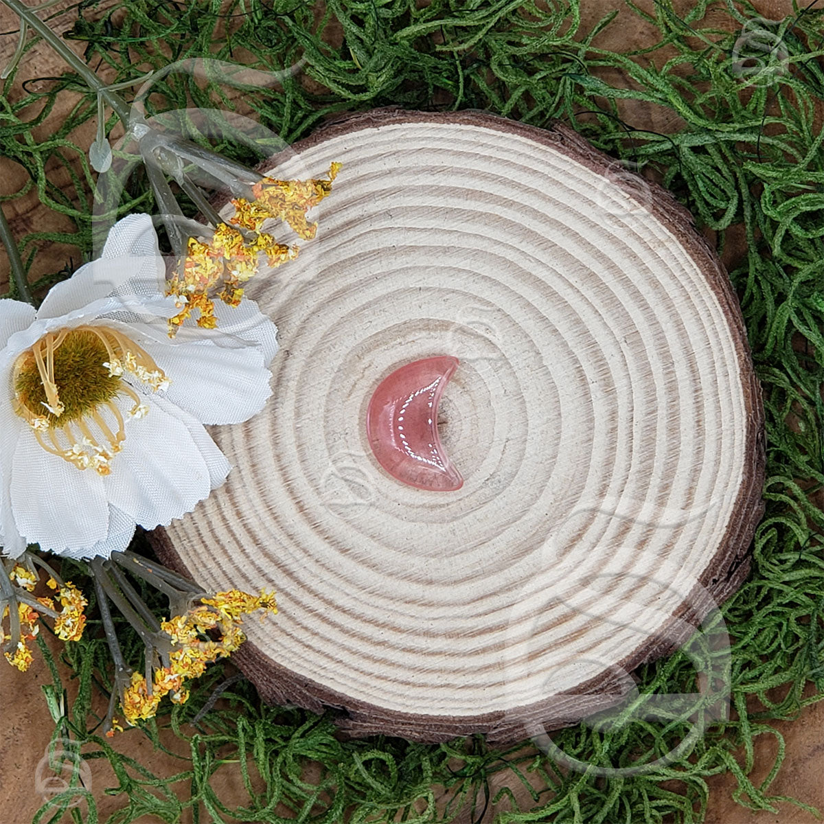 Polished Moon Small - Cherry Quartz