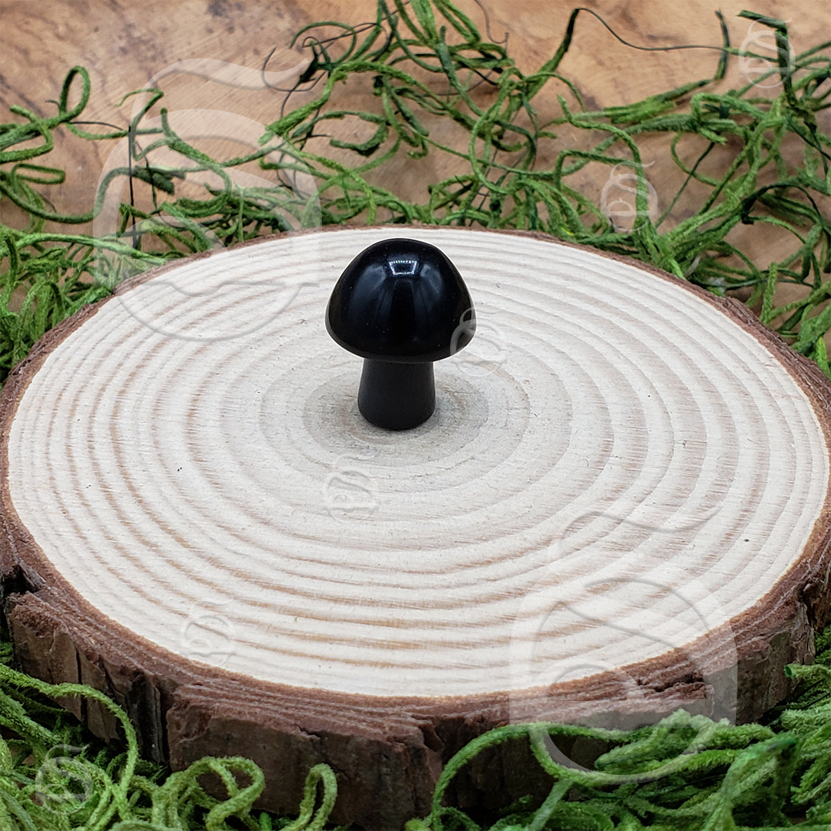 Stone Mushroom - Black Agate