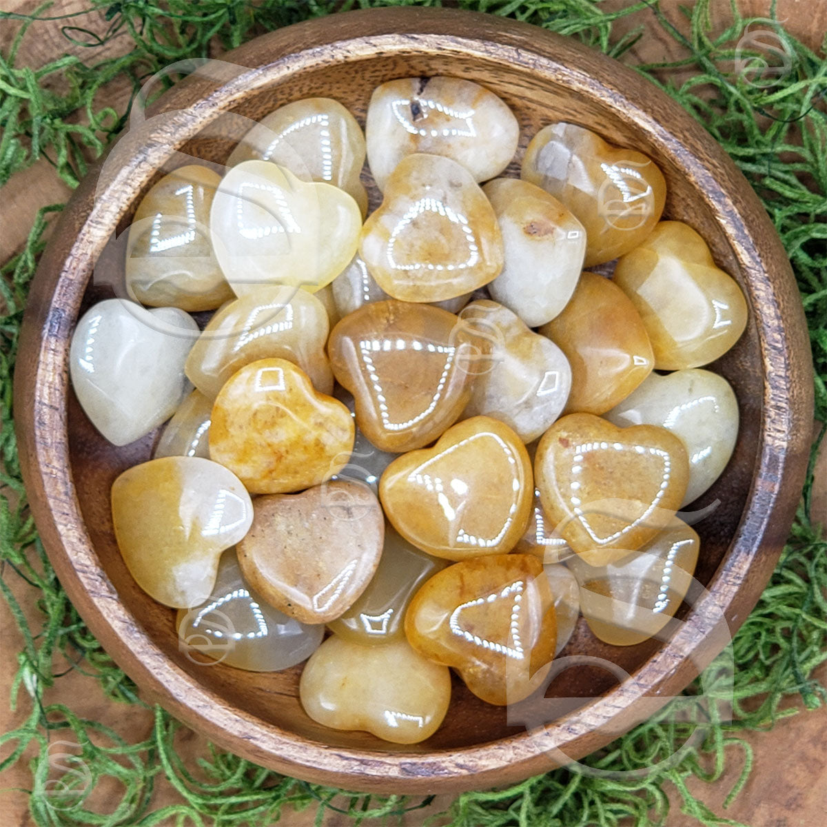 Polished Heart Small - Yellow Jade