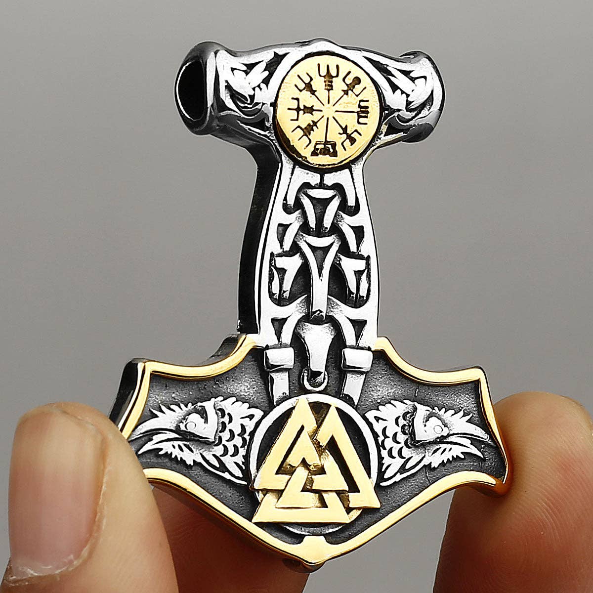 Thor's Hammer Viking Pendant 2-Toned (Stainless Steel)