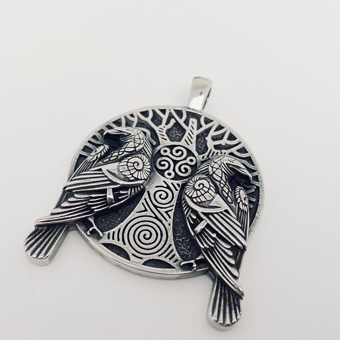 Odin's Ravens Pendant (Stainless Steel)