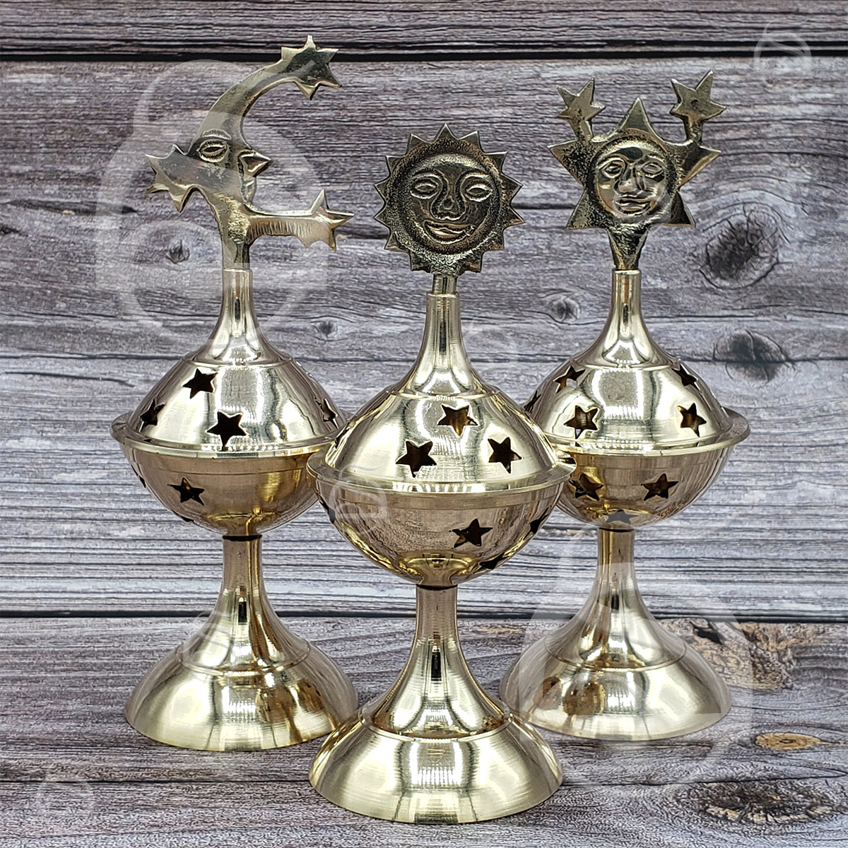 Celestial Brass Charcoal-Incense Burners