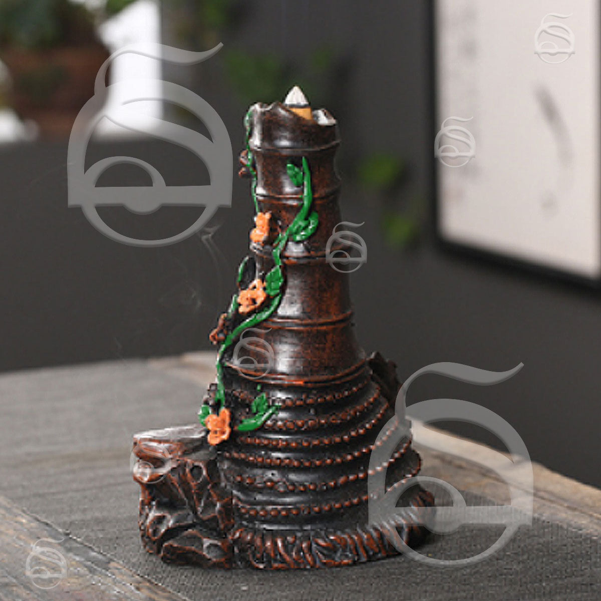 Floral Tower Ceramic Backflow Cone - Incense Burner