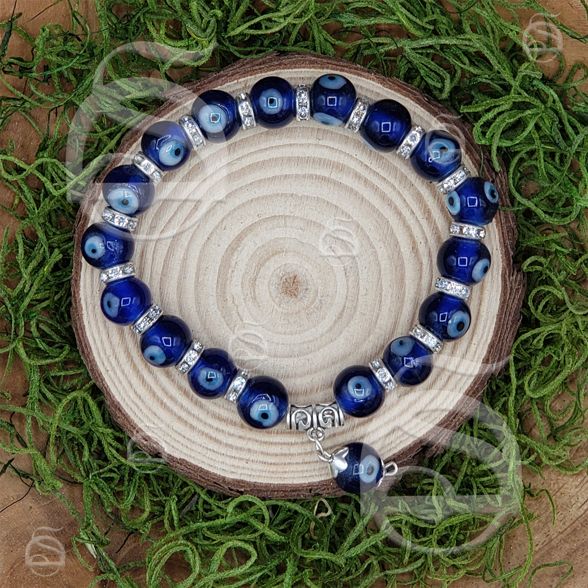 Evil Eye Glass Bead Bracelet