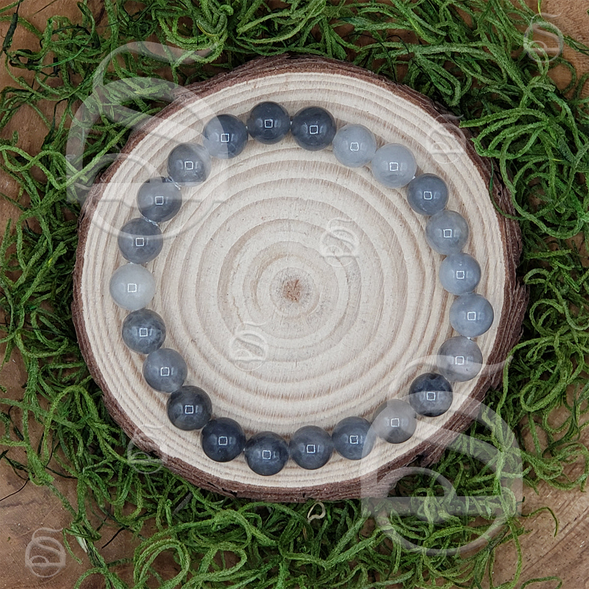 Storm Cloud Quartz Bead Bracelet