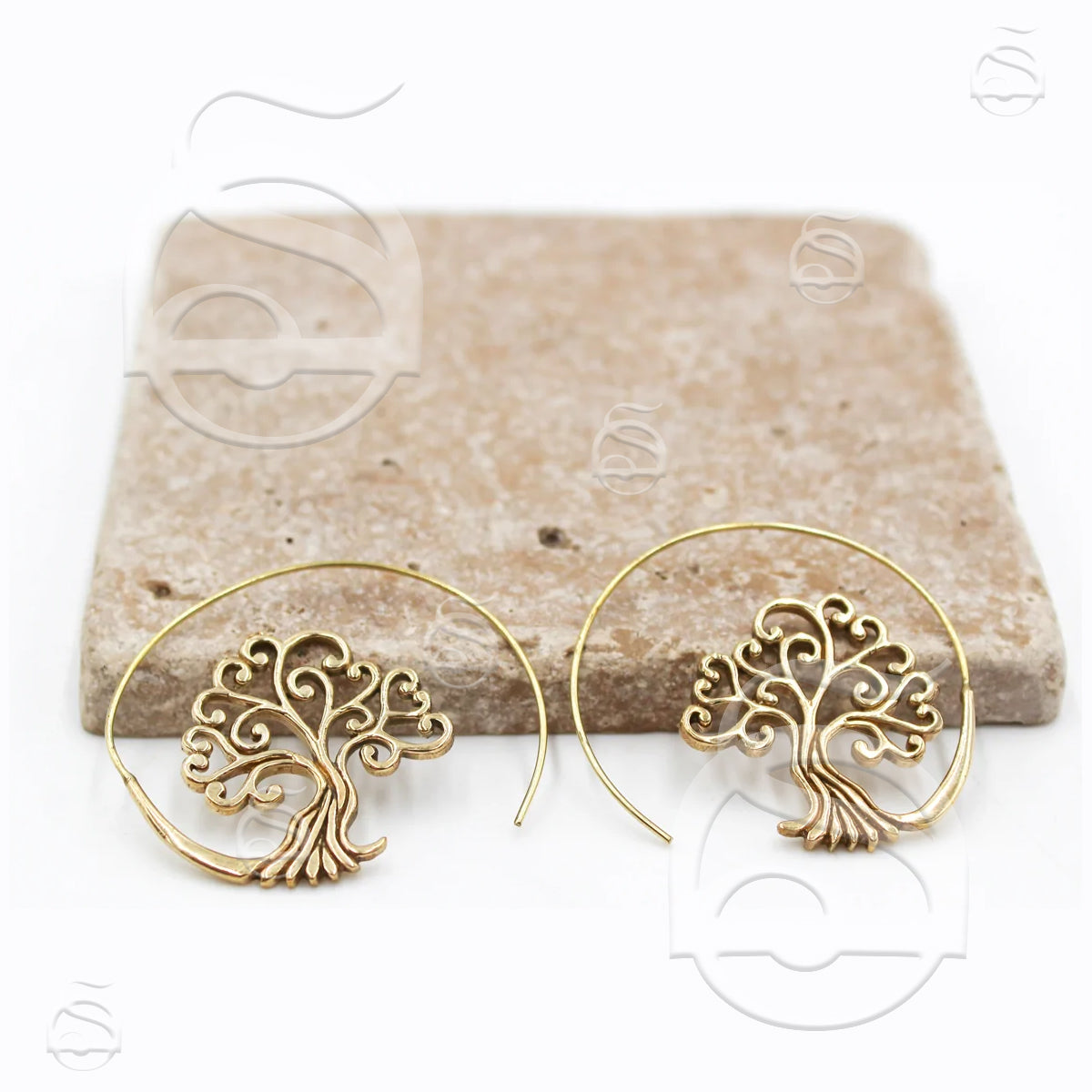 Tree of Life Hoop Earrings