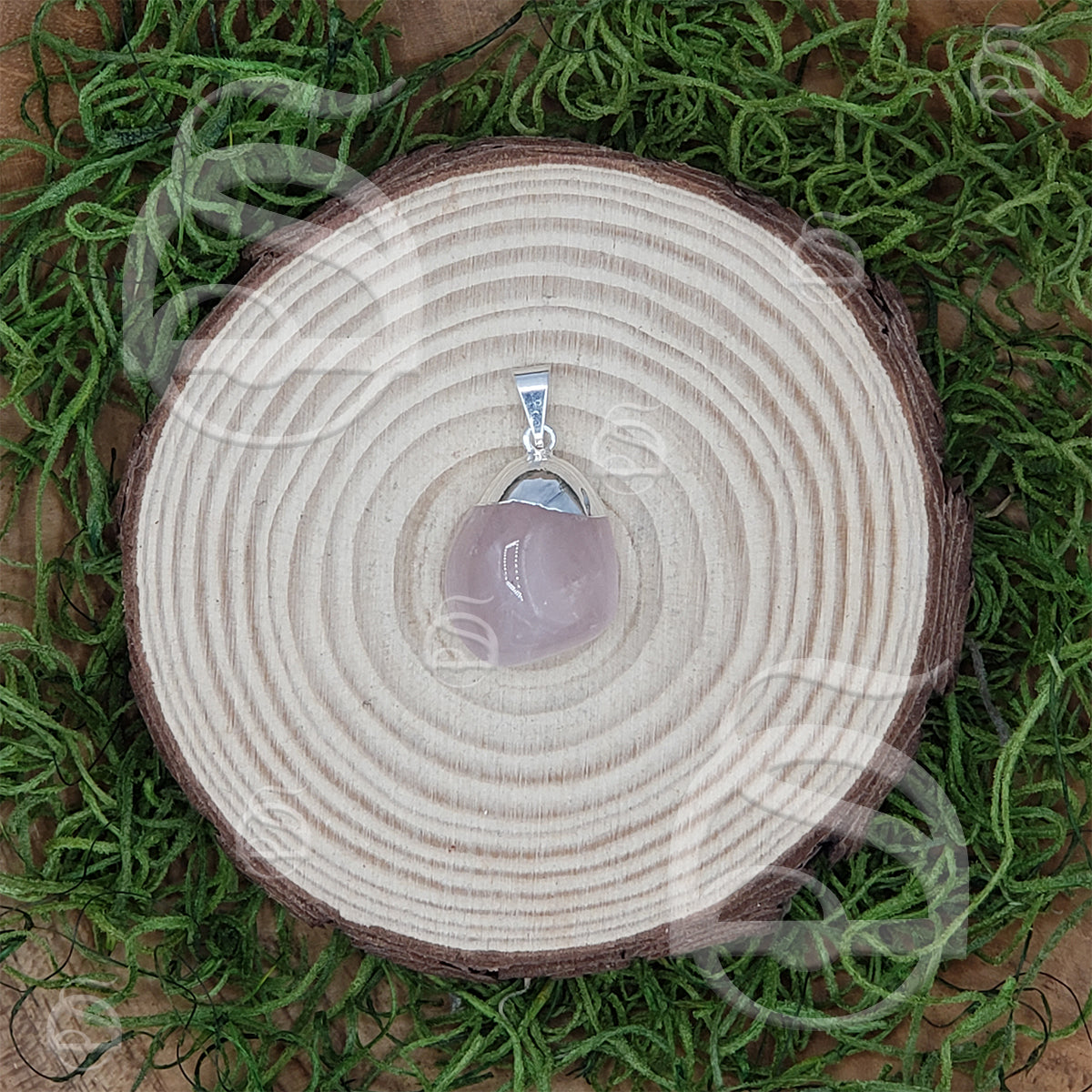 Capped Rose Quartz Tumbled Pendant