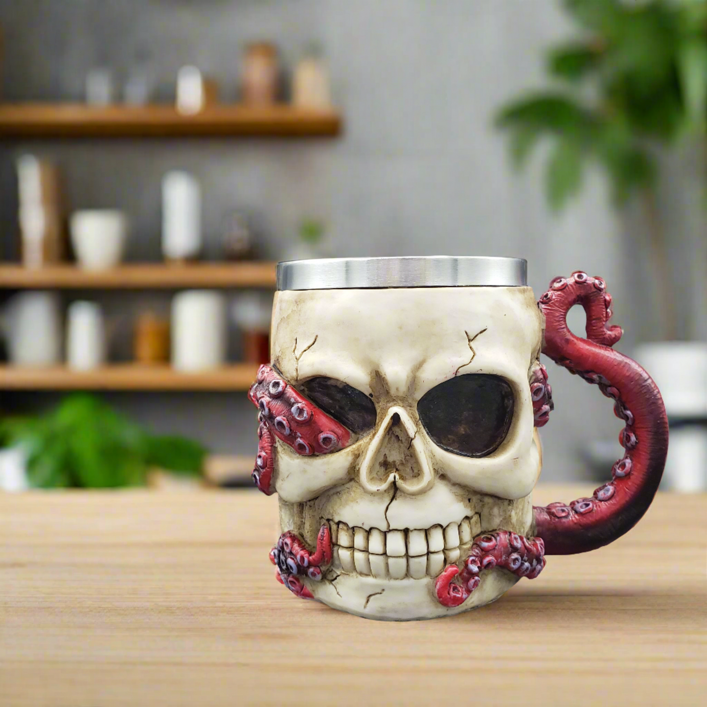 Octopus Skull Mug w/ Stainless Steel Cup