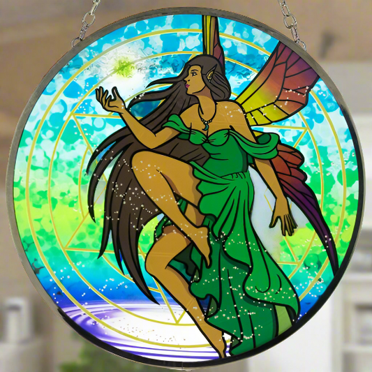 Glass Suncatcher - Spring Fairy