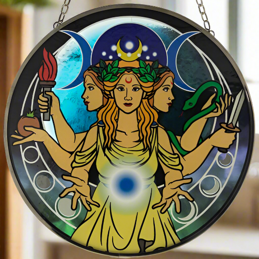 Glass Suncatcher - Triple Moon Goddess