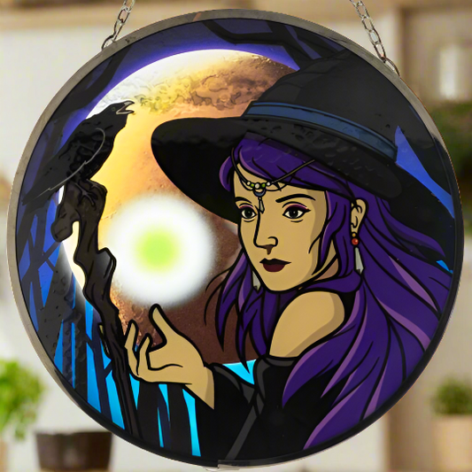 Glass Suncatcher - Witch