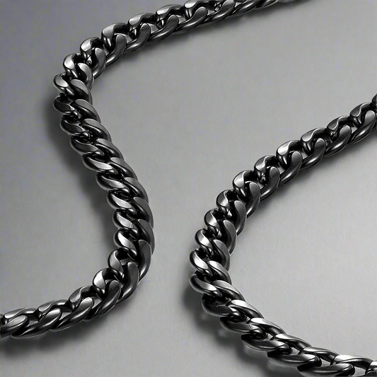 Necklace Chain with Clasp - Curb 3.5mm 22" Gunmetal Stainless Steel