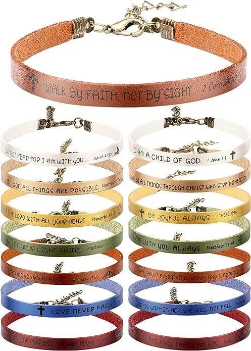 Christian Faux Leather Bracelet