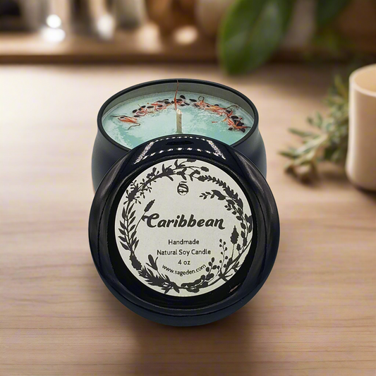 Caribbean Soy Candle Handmade by Sage Den