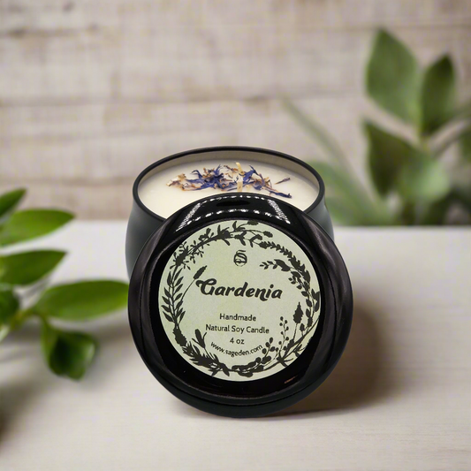 Gardenia Handmade Soy Candle by Sage Den