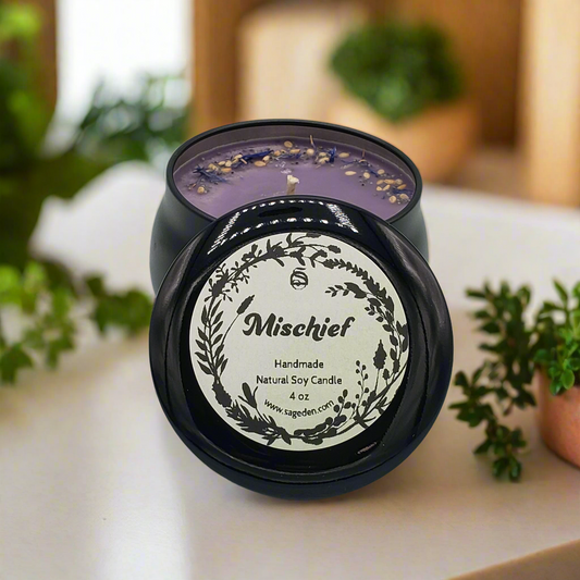 Mischief Soy Candle Handmade by Sage Den