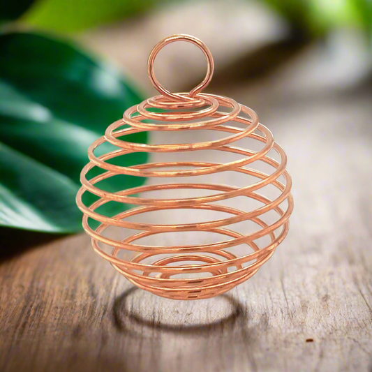 Wire Cage for Crystals Pendant - 25x30mm Copper