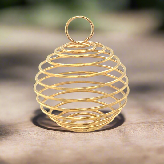 Wire Cage for Crystals Pendant - 25x30mm Gold