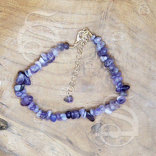 Amethyst Chip Bracelet with Clasp