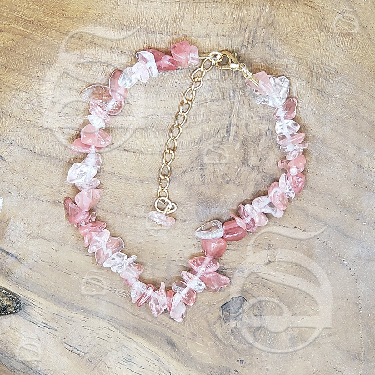 Quartz, Cherry Chip Bracelet with Clasp