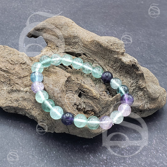 Fluorite, Rainbow Bead Bracelet