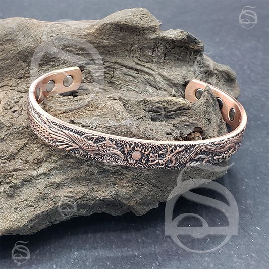 Magnetic Copper Bracelet - Phoenix & Dragon