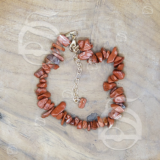 Jasper, Red Chip Bracelet with Clasp