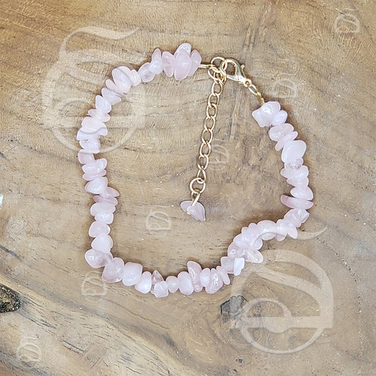 Quartz, Rose Chip Bracelet with Clasp