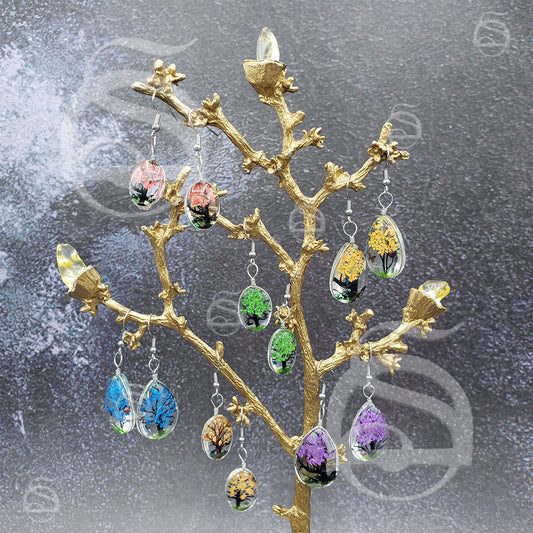 Dried Flower Glass Earrings