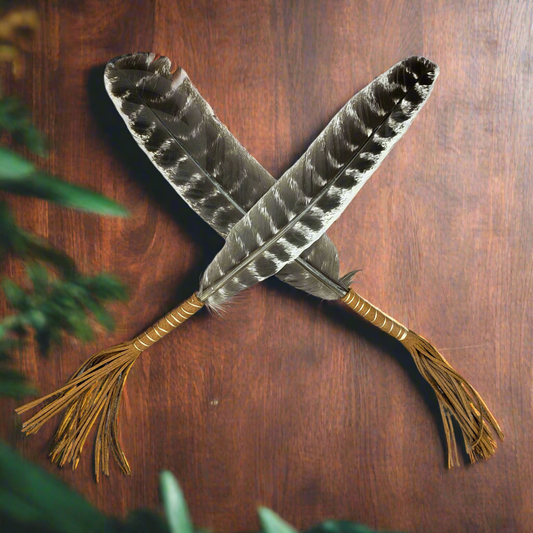 Leather Wrapped Turkey Feather