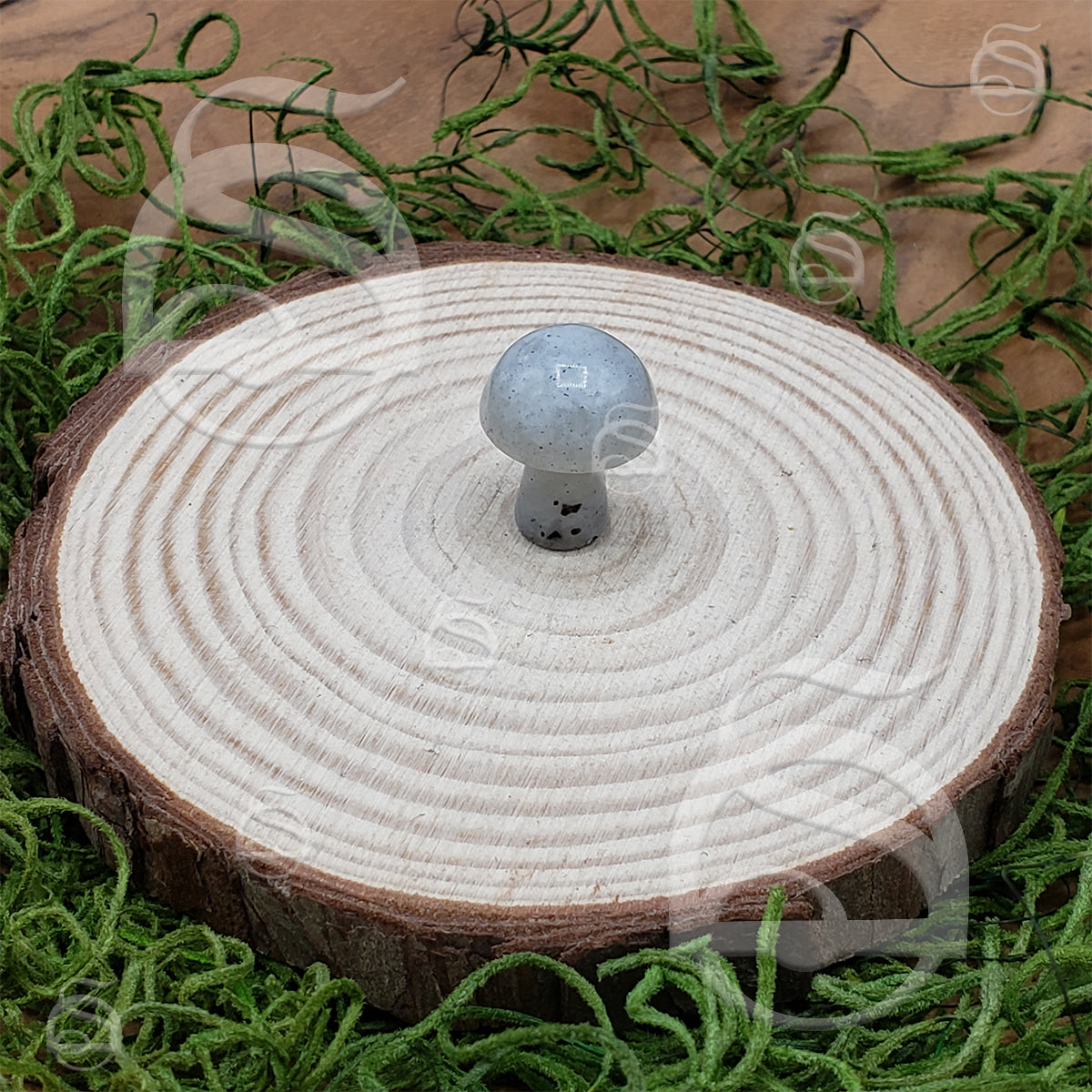 Stone Mushroom - White Rainbow Moonstone