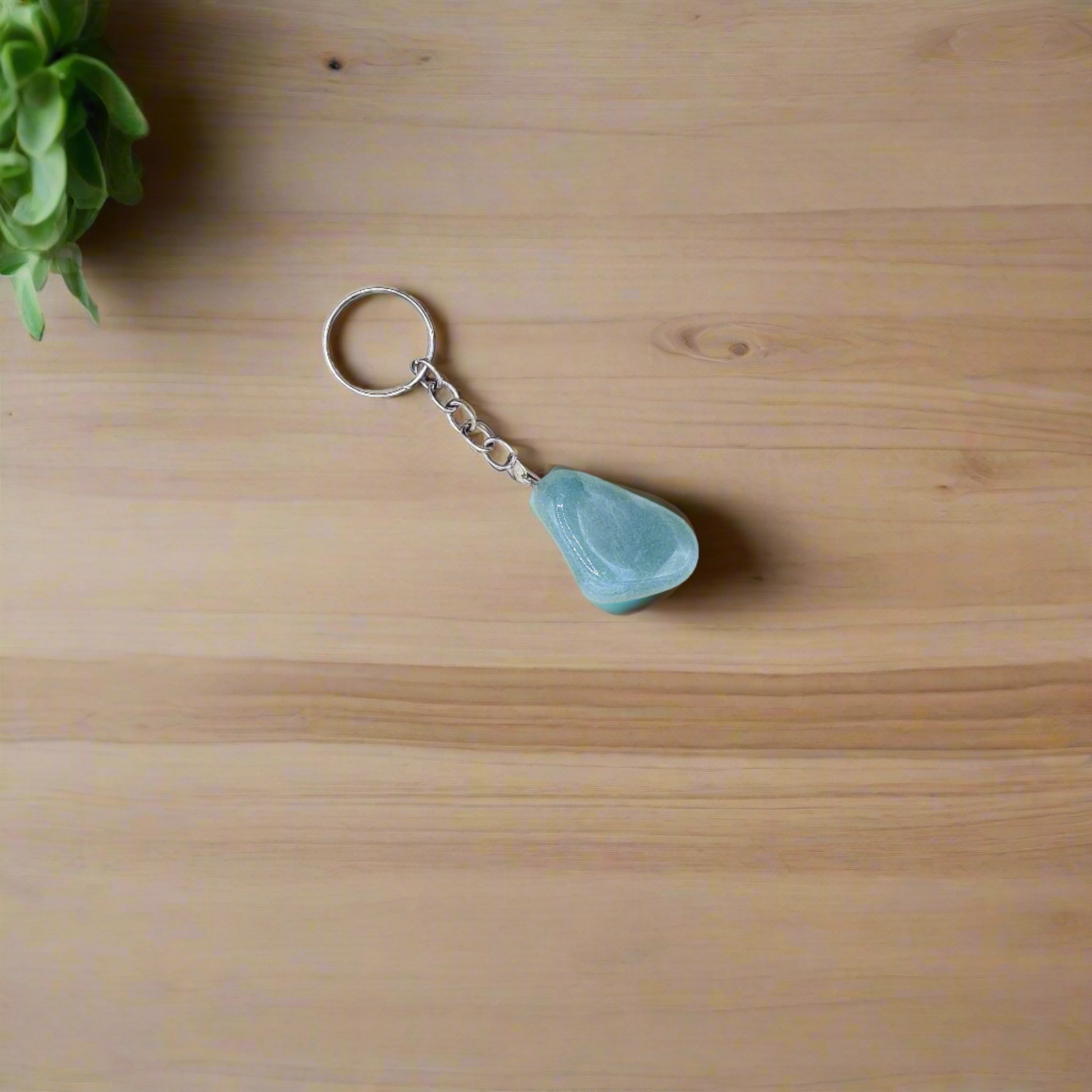 Polished Gemstone Keychain - Aventurine, Green