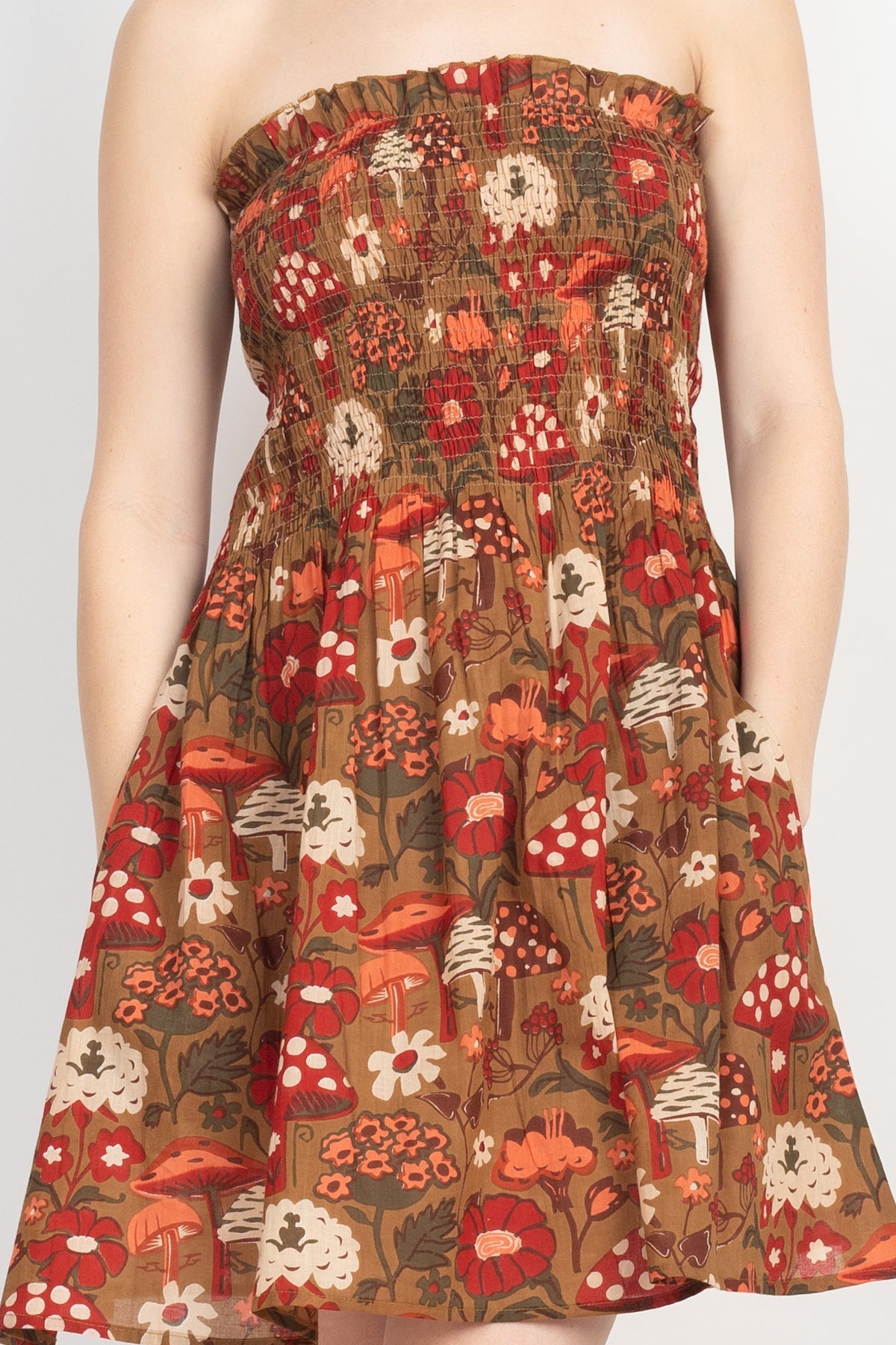 Mushroom Print Mini Dress