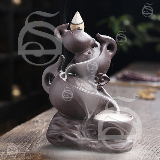 Teapot Ceramic Backflow Cone - Incense Burner