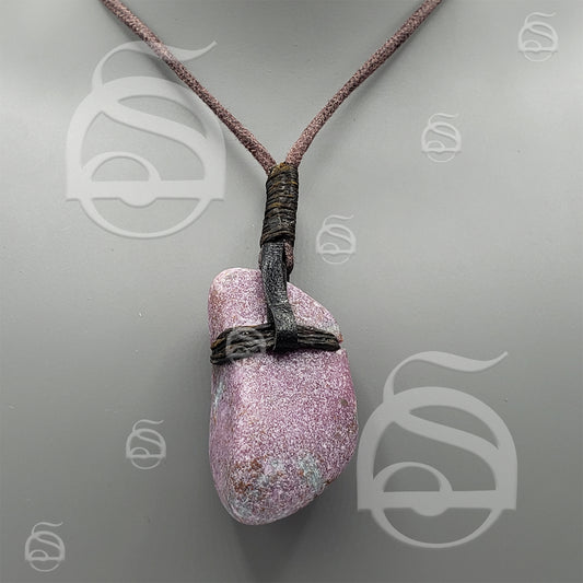 Ruby Tumbled Necklace with Leather Cord