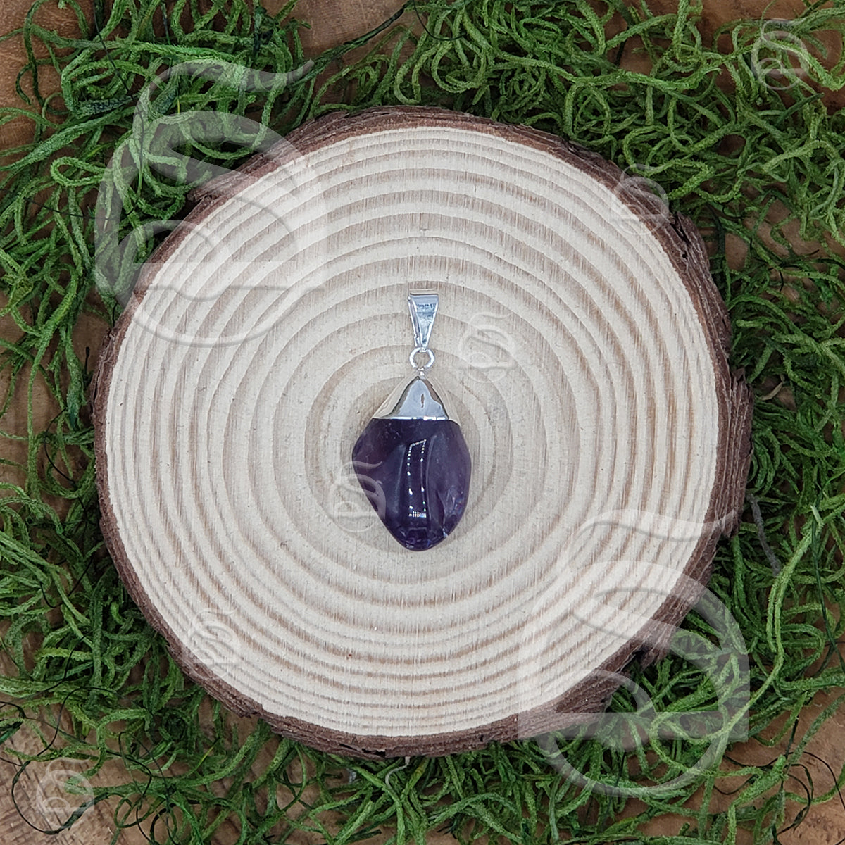 Capped Amethyst Tumbled Pendant