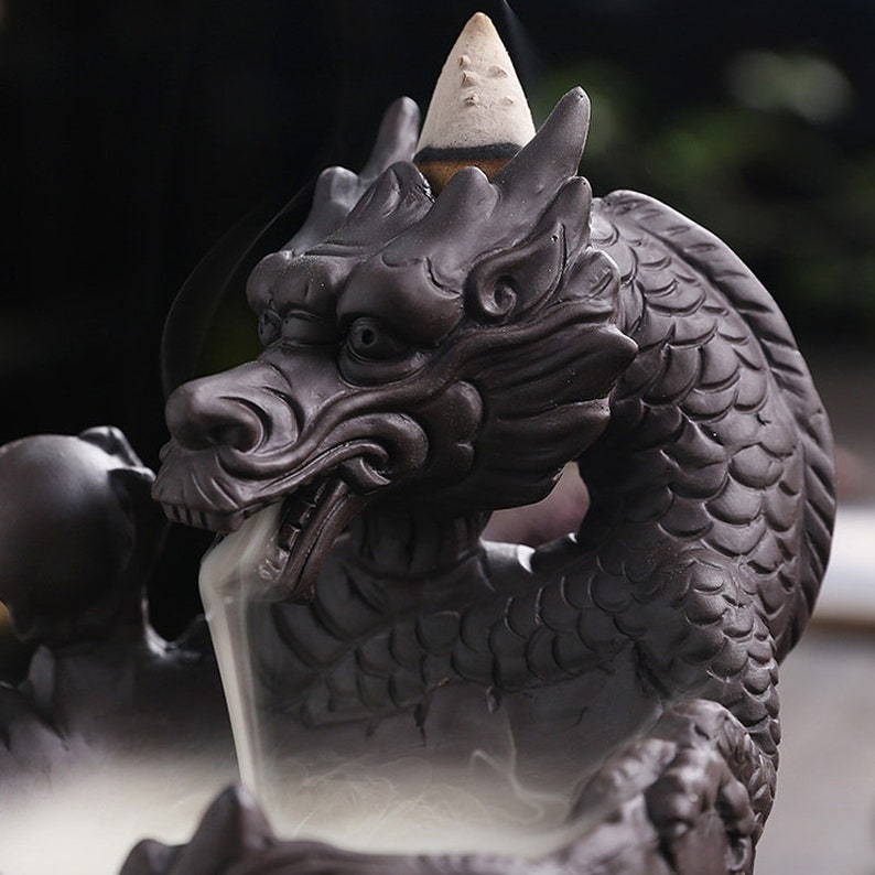 Skull Dragon LED Ceramic Backflow Cone - Incense Burner