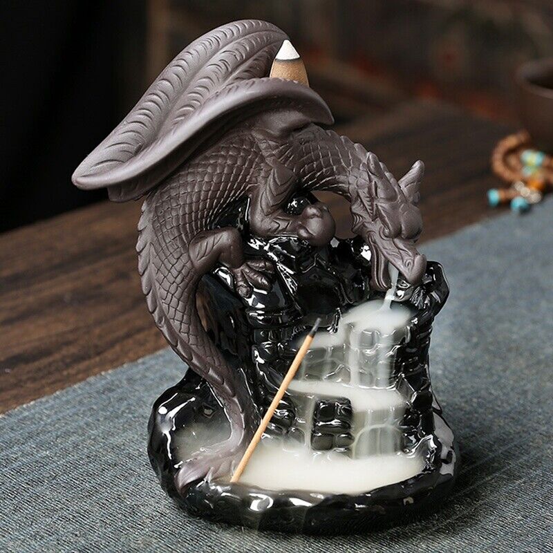 Flying Dragon Ceramic Backflow Cone - Incense Burner