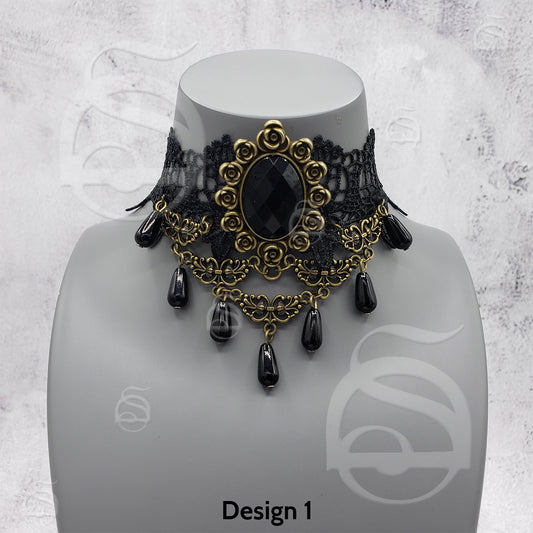 Black Lace Victorian Collar